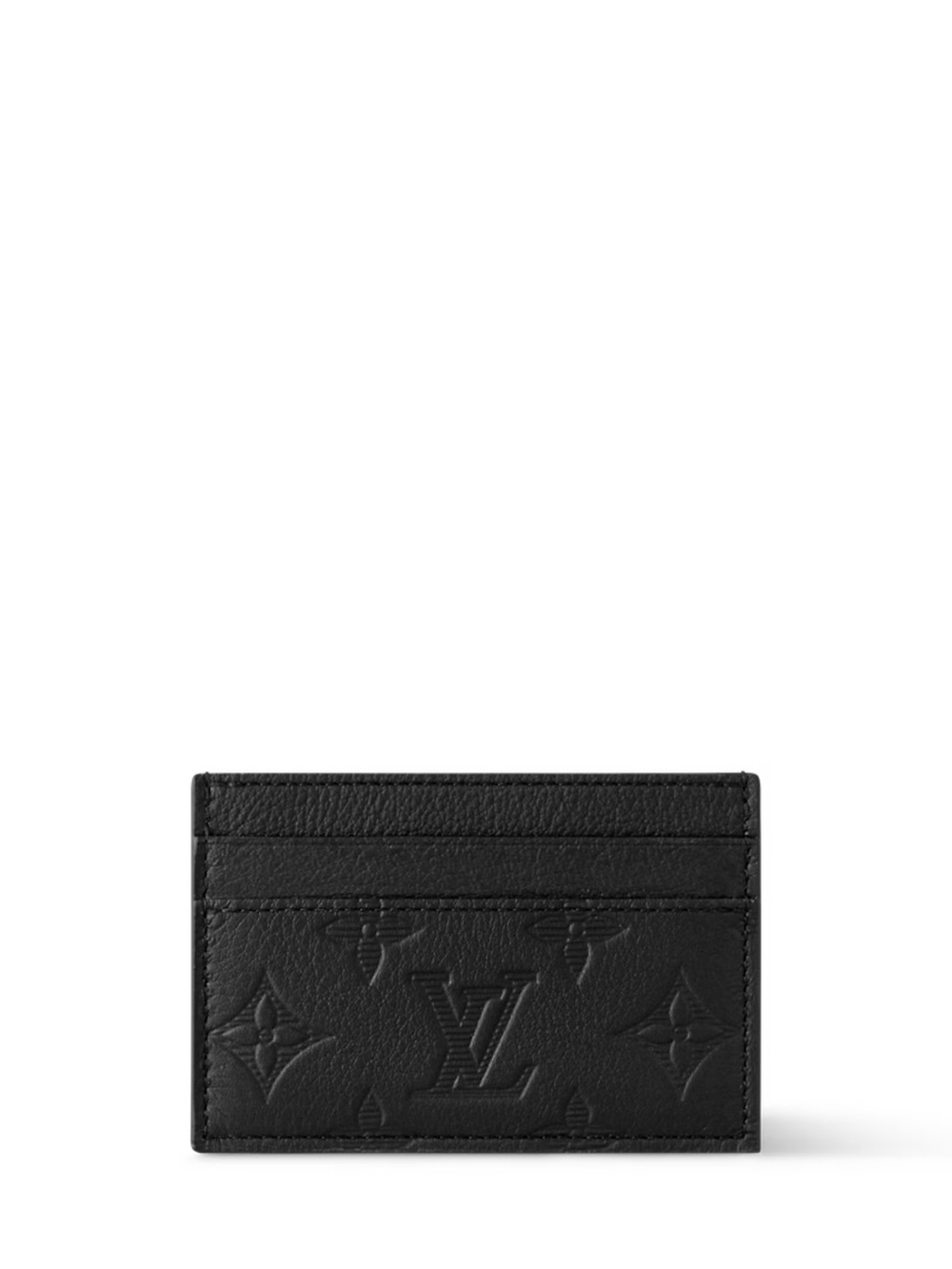 Louis Vuitton Black Embossed Monogram Card Holder : Double Card Holder